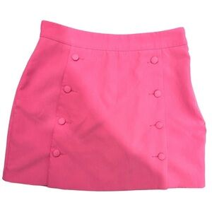 O. Vianca pink mini skirt with buttons / preppy Pink spring mini skirt / Med